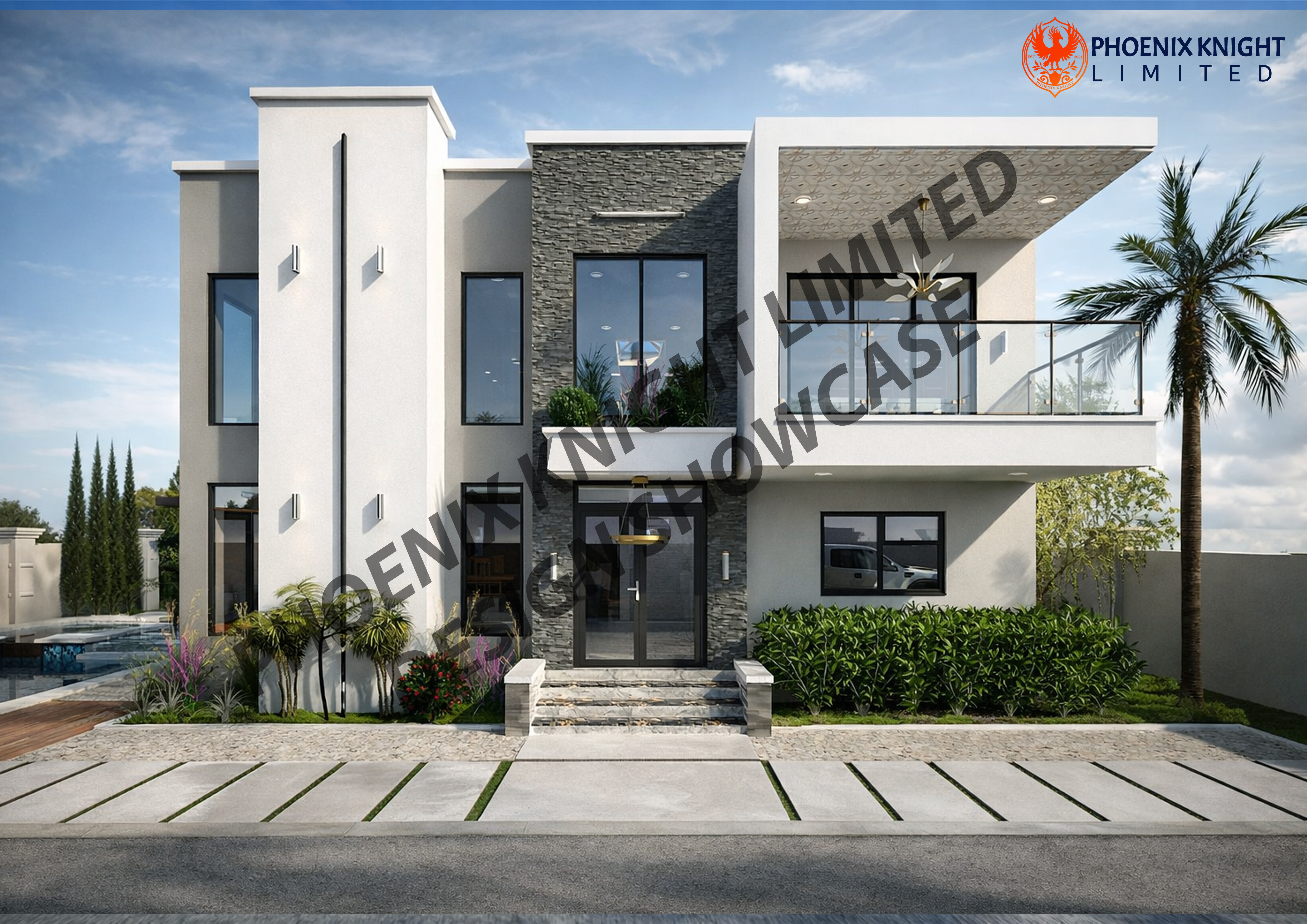 Silver Ridge Symmetrical Residence Front View